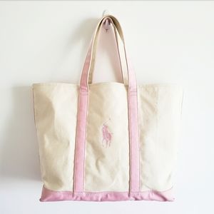 Large Ralph Lauren Pink Pony Cancer Awareness Tote